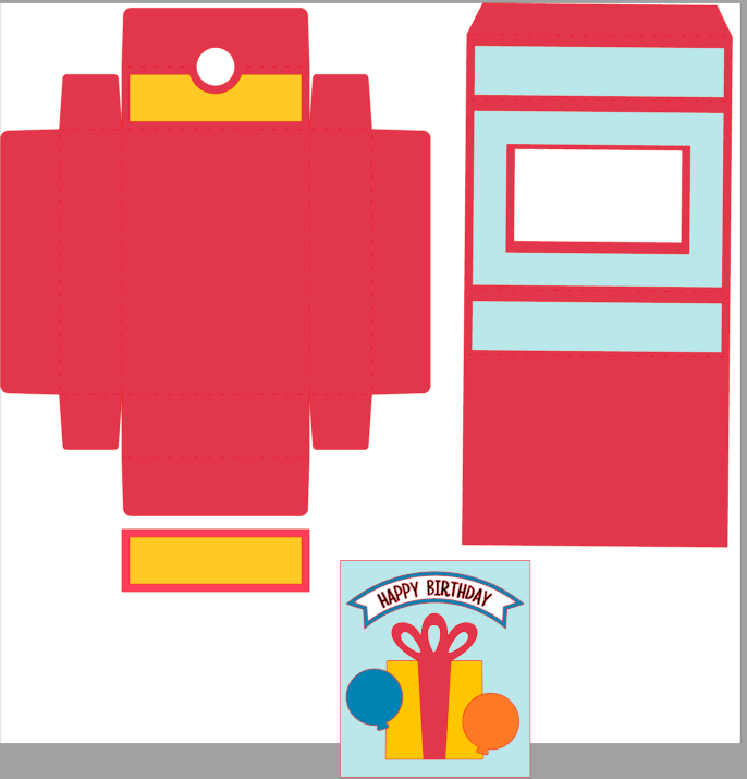 Happy Birthday Balloons Pop Up Gift Card Box - Kit