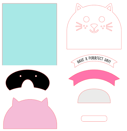 Purrfect Birthday Cat Pop Up Gift Card Box - Kit