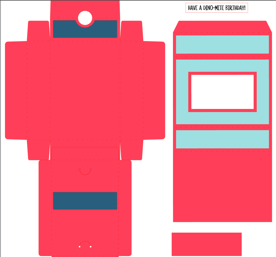 Dino-Mite Birthday Pop Up Gift Card Box - Kit