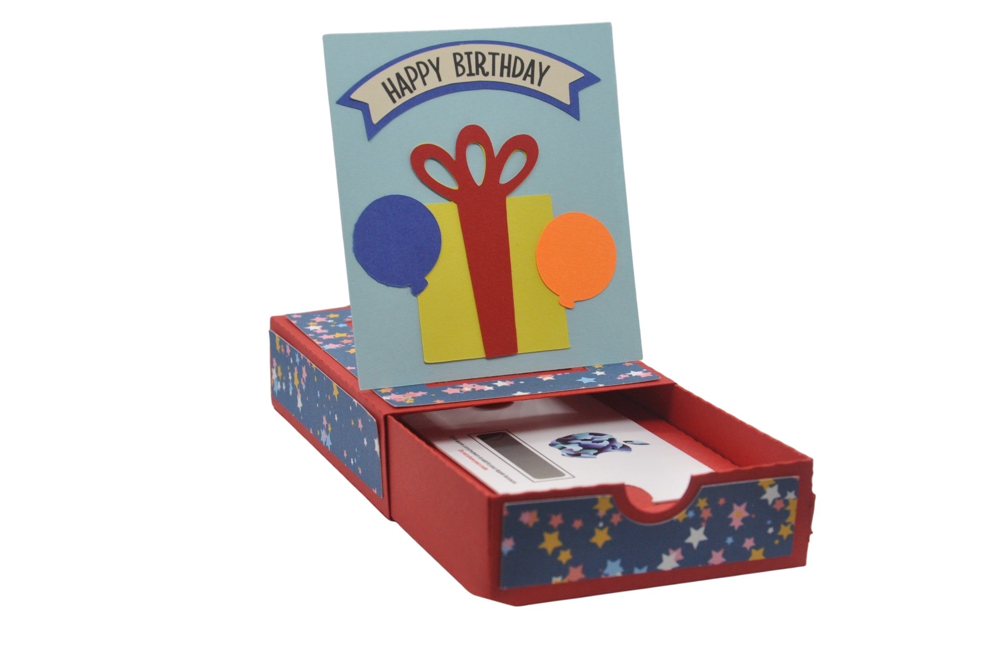 Happy Birthday Balloons Pop Up Gift Card Box - Kit