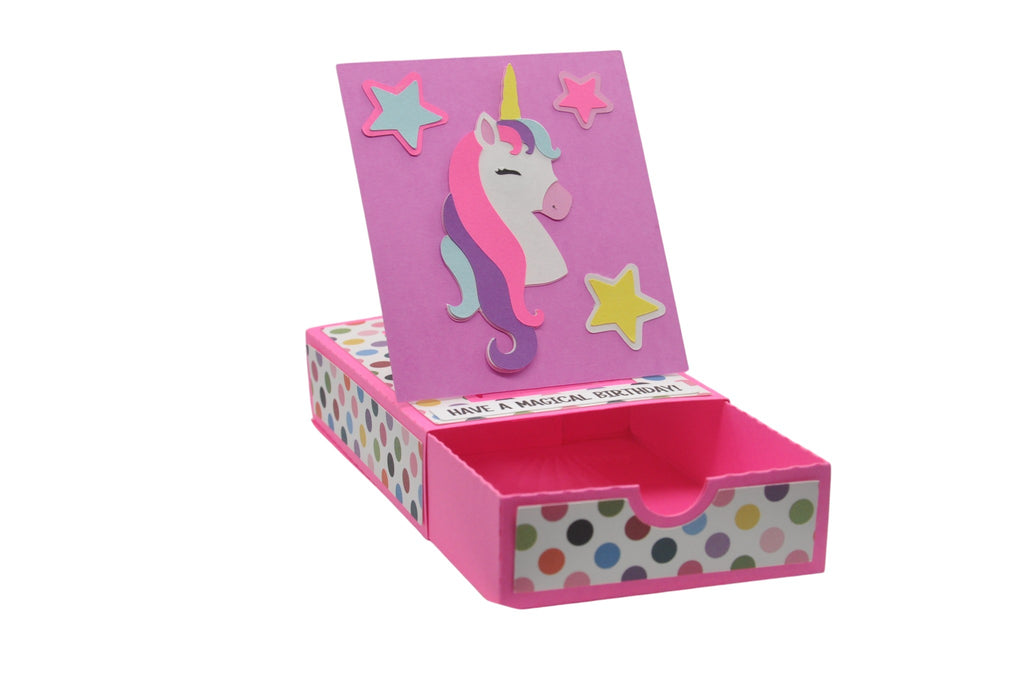 Magical Birthday Unicorn Pop Up Gift Card Box - Kit