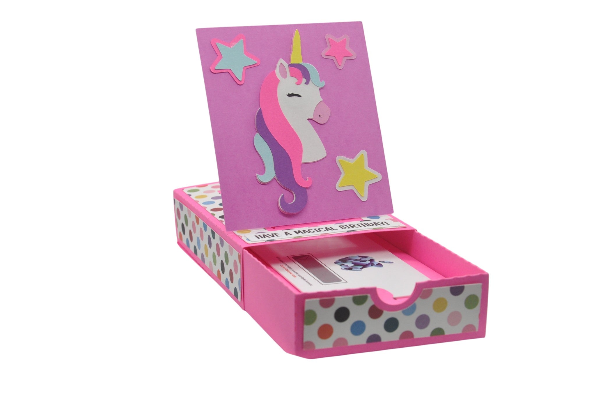 Magical Birthday Unicorn Pop Up Gift Card Box - Kit