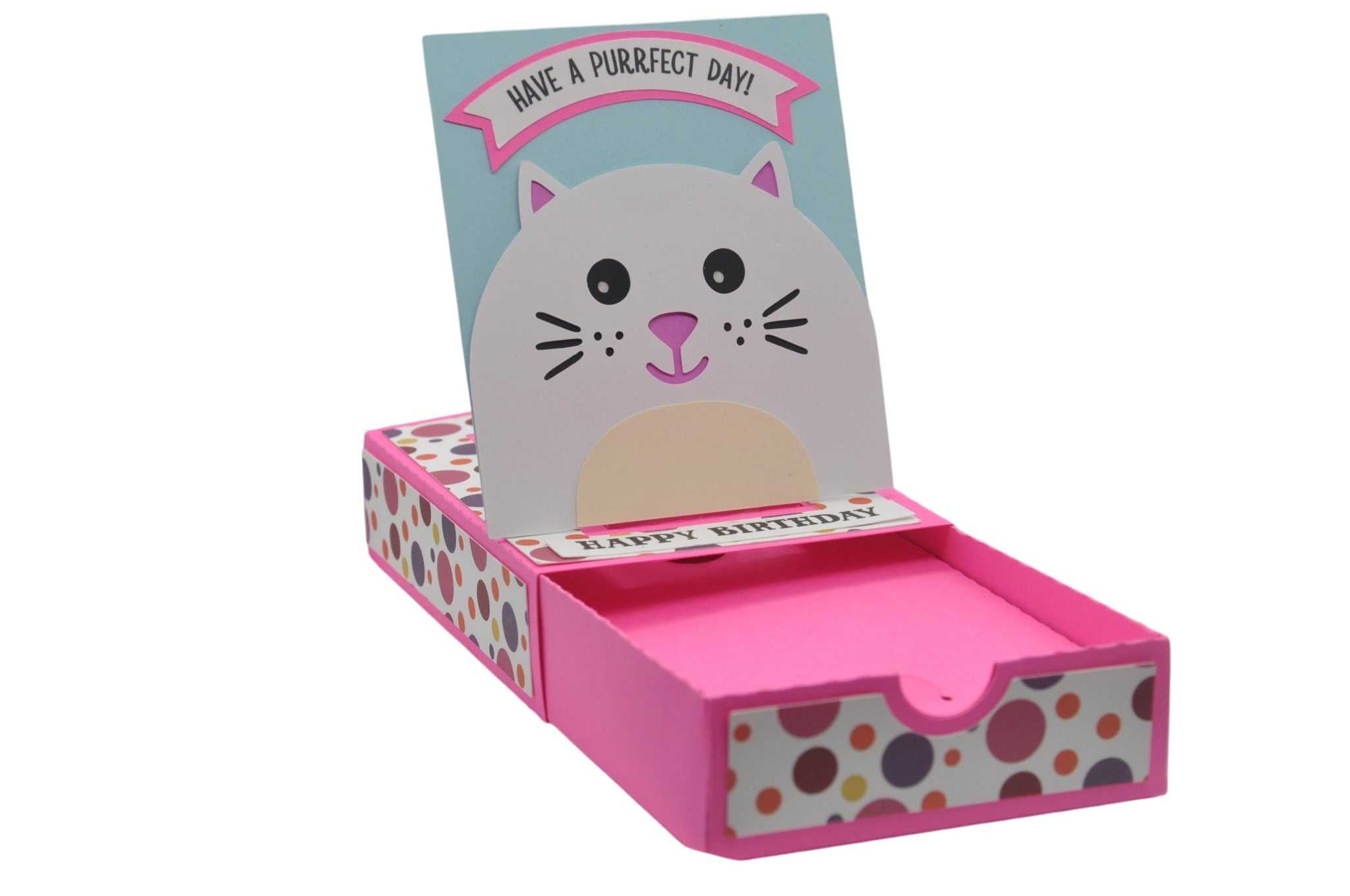 Purrfect Birthday Cat Pop Up Gift Card Box - Kit