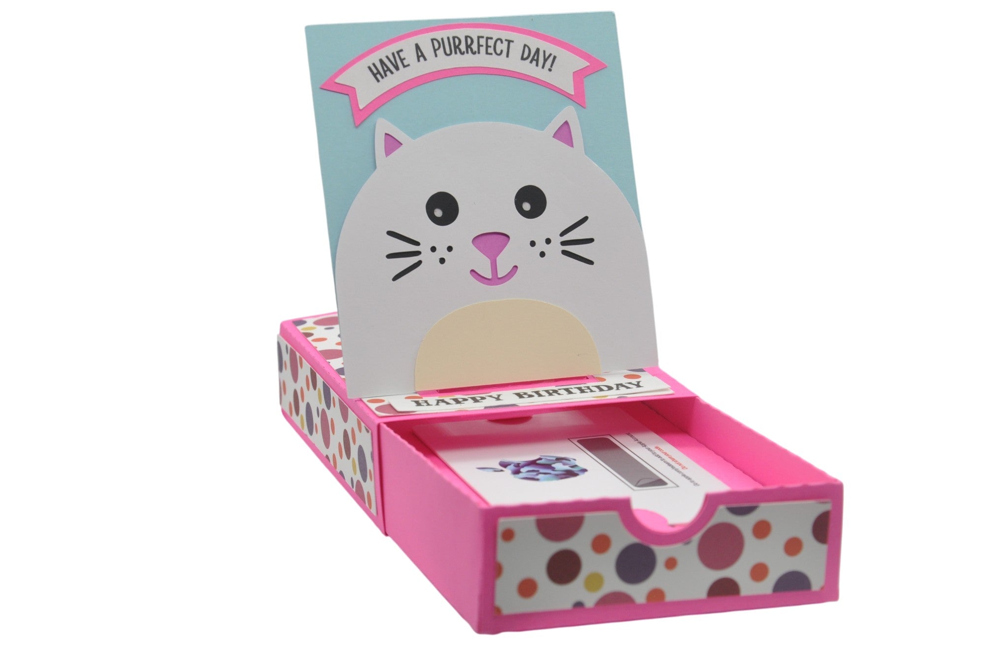 Purrfect Birthday Cat Pop Up Gift Card Box - Kit
